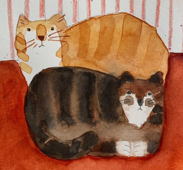 Jill Leman PPRWS Hon. RE, Stripy Cats