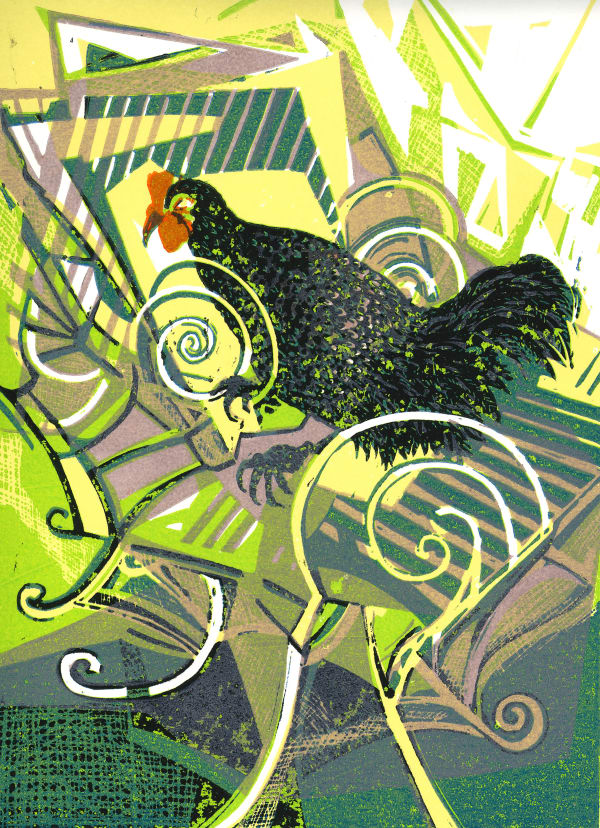 Olwen Jones RWS RE, Cock-a-Doodle-Doo