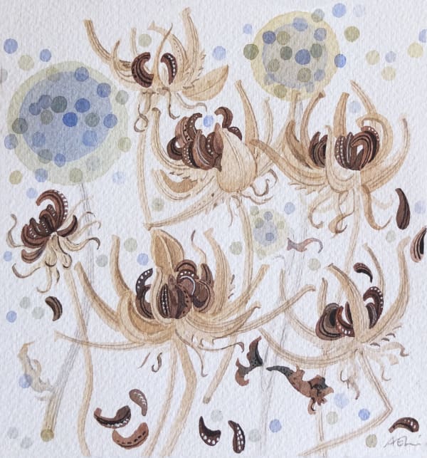 Angie Lewin RWS RE, Echinops and Calendula