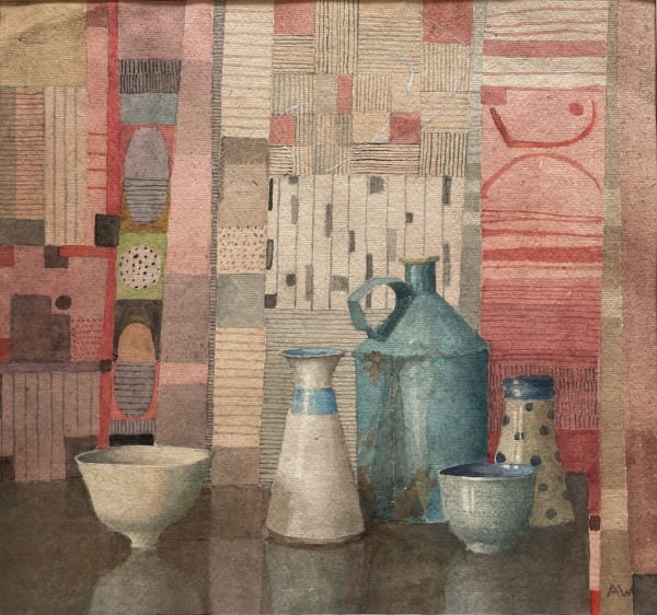 Annie Williams RWS RE, Still Life with Pink and Blue