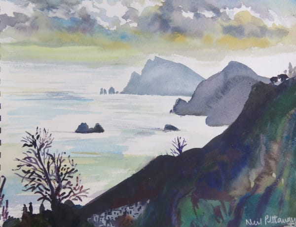 Neil Pittaway RWS RE, View of Capri from Agerola, Amalfi Coast, Italy