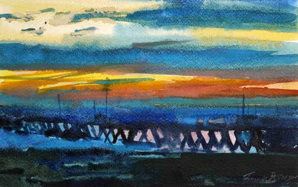 Francis Bowyer PPRWS Hon. RE, Harbour at Sunset