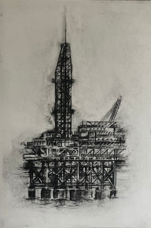 Jackie Newell RE, Oil Rig in the North Sea