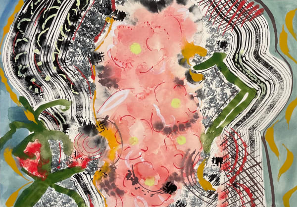 Chloe Fremantle RWS, from Within to Beyond ( hollyhock reflected)