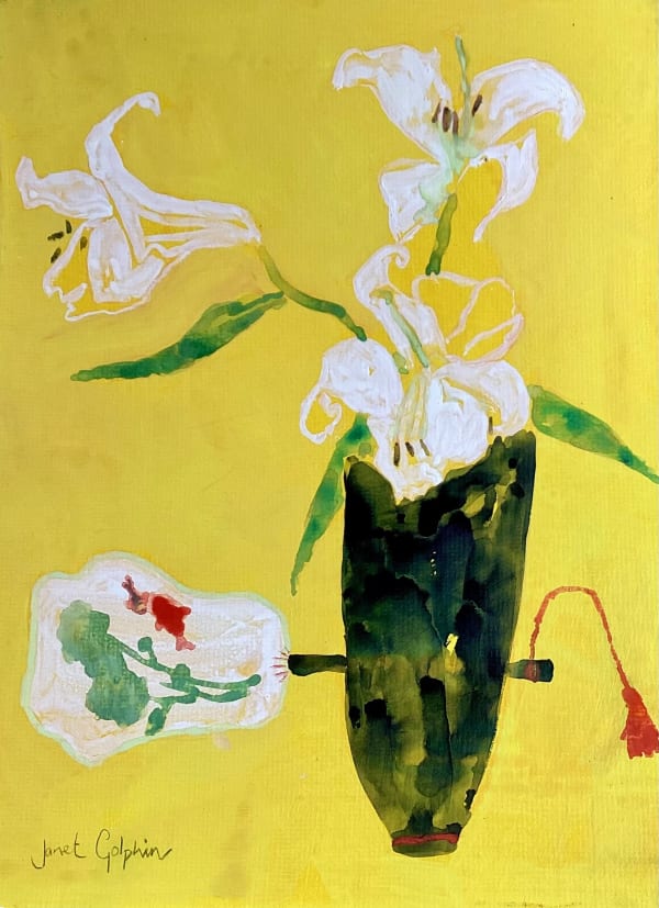 Janet Golphin RWS, Lilies with Fan