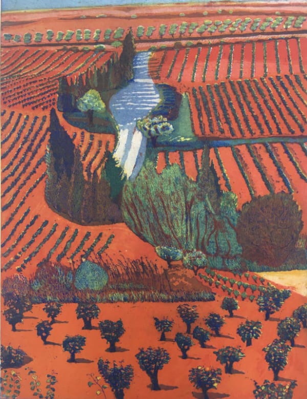 Karen Keogh RE, The Shadows of the Cypress trees