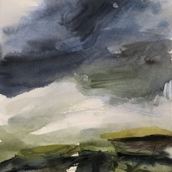 Lucy Marks RWS, Green Pastures and Clouds