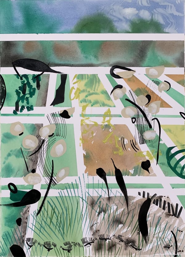 Chloe Fremantle RWS, Evocation: Flower Beds & Artichokes