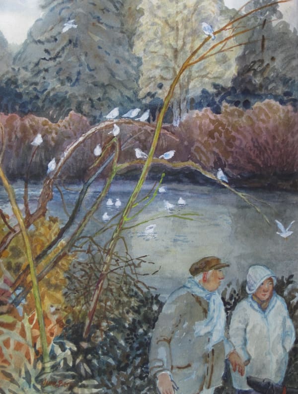 June Berry RWS, Gulls In The Park