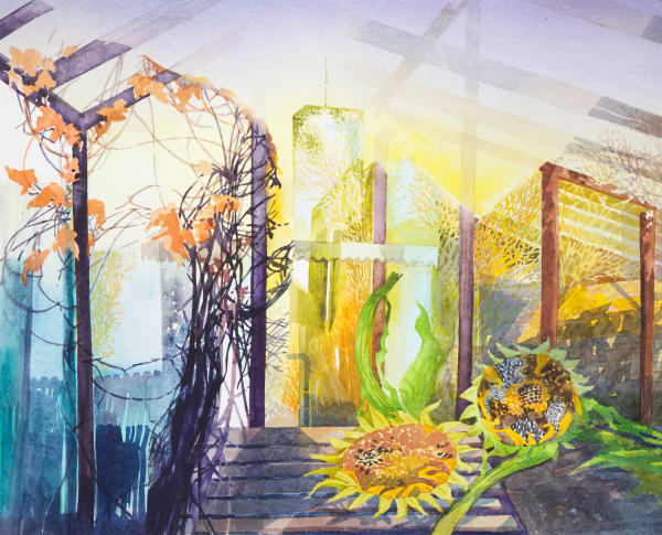 Olwen Jones RWS RE, Autumn Sunset