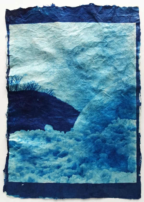 Mika Horie, Indigo moon and white moon, 2018