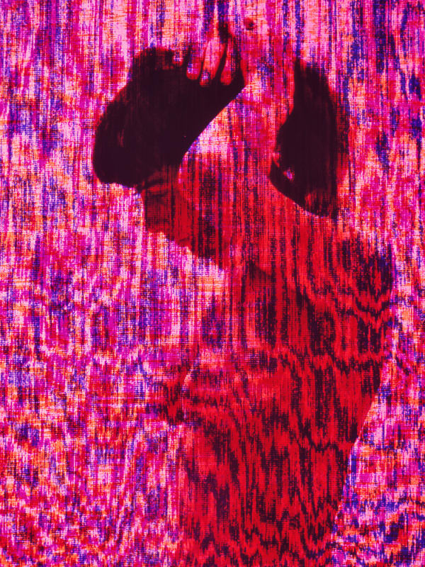 René Groebli, Nude with textile structure, studio photograph / Akt mit Textilstruktur, Studioaufnahme, Zürich (29B), 1961