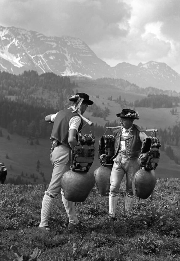 René Groebli, Alpaufzug Urnäsch (#1706), Ausschnitt, Vintage, 1958