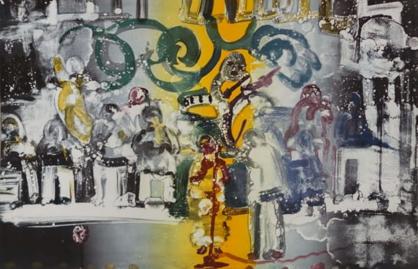 Romare Bearden, Introduction for a Blues Queen (Uptown at Savoy), from Jazz Series , 1979