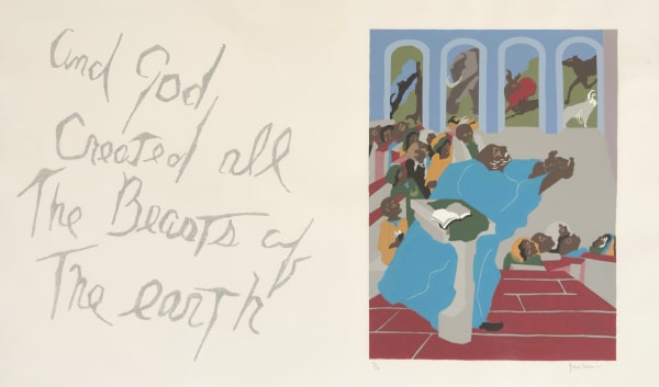 Jacob Lawrence, And God Created all The Beasts of The earth, 1990