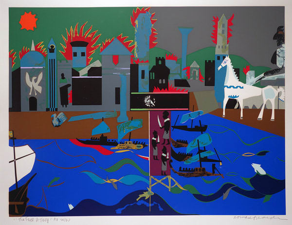 Romare Bearden, Fall of Troy (from The Odysseus Suite), 1979