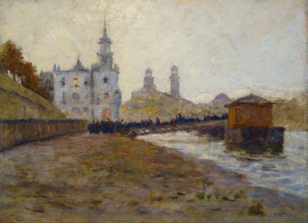 Henri Le Sidaner, L'embarcadère, Paris ou le Trocadéro, 1889