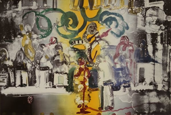 Romare Bearden, Introduction for a Blues Queen (Uptown at Savoy) from Jazz Series , 1979