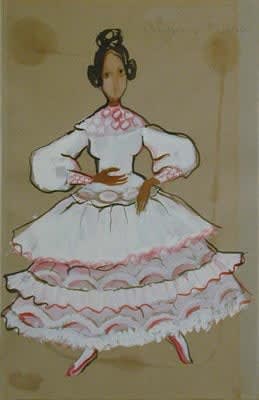 Charles Sebree, Untitled, White Organdy Over Rose Slip, 1930s