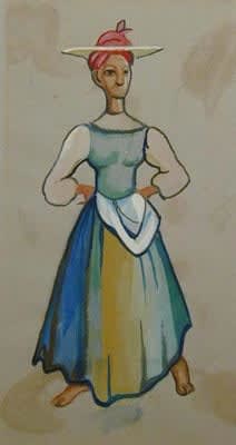 Charles Sebree, Untitled, Costume Design for the Play “Mrs. Patterson”, 1950s