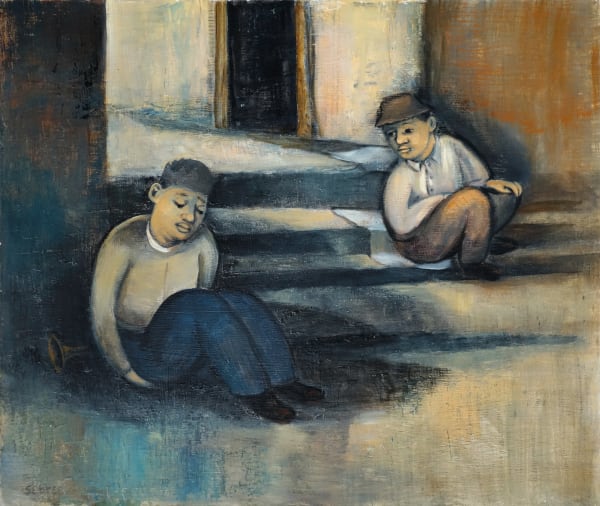 Charles Sebree, Two Figures in an Alleyway, 1938