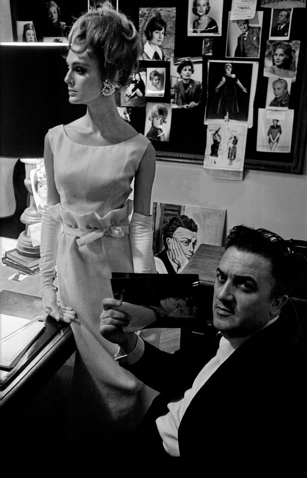 Frank Horvat, Deborah Dixon and Federico Fellini, Rome, for: Harper's Bazaar, 1962