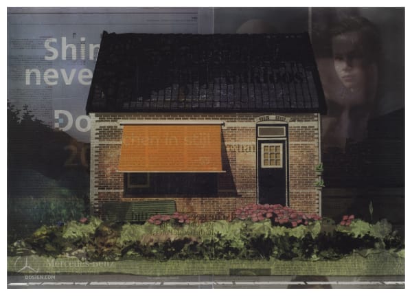 Martijn Hesseling Tabloid #7, 2017 Dutch newspaper and lacquer on plexiglass 15 3/4 x 22 inches