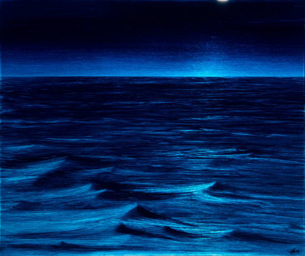 Nature-inspired oil painting on aluminum by Hamilton Aguiar