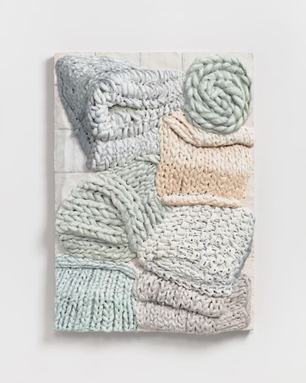 Gina Beavers, Ivory Blanket stack, 2024