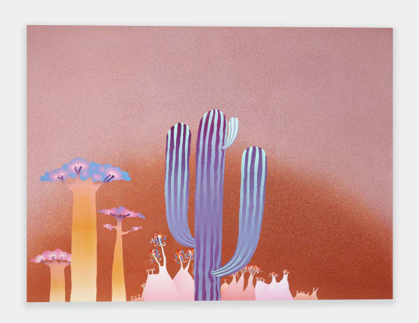 "Cactus Practice" Sparkle painting in automotive sparkle panel and painting in enamel