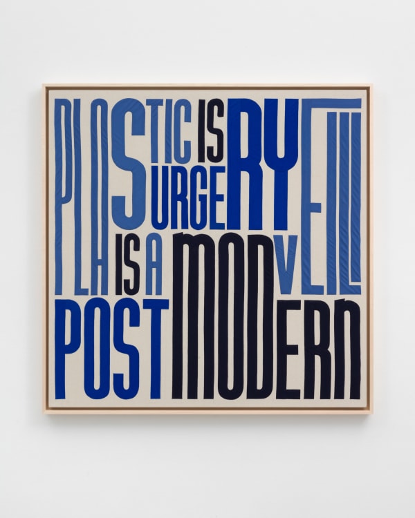 Ghada Amer, Plastic surgery is a postmodern veil (in blue) , 2024