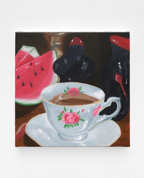 A cup of coffee in a tea cup