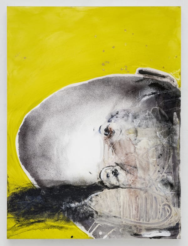 Suzanne McClelland Mute Q, 2019 Dry pigment, archival glitter, polymer on canvas 40 x 30 inches 101.6 x 76.2 cm (SMC.18237)