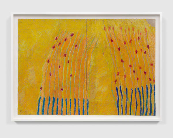 Pier Paolo Calzolari Rideau, 1985 Wax crayon on board 41 7/8 x 58 7/8 inches 106.4 x 149.5 cm Framed: 46 5/8 x 64 3/8 inches 118.4 x 163.5 cm (PPC.15679)