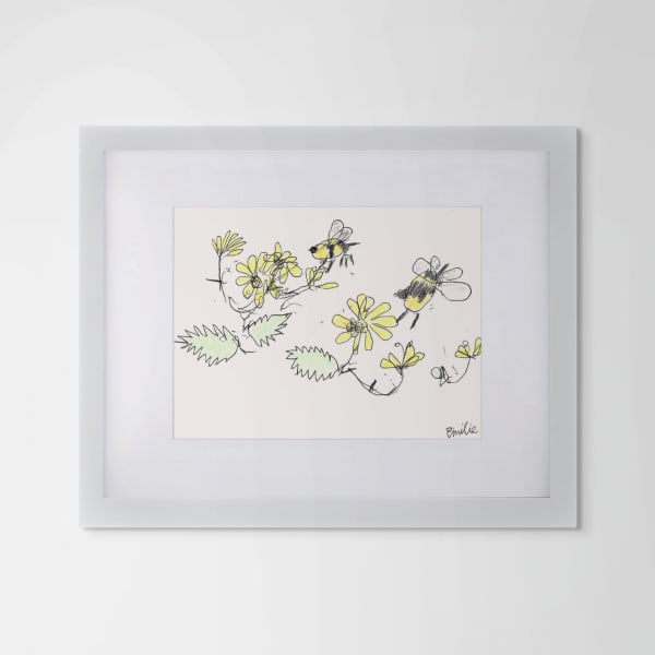 Emilie Louise Gossiaux, Yellow Flowers with Bees, 2023