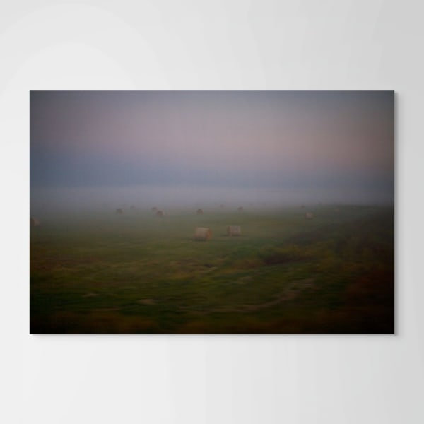 Stacey Evans, Hay Bales, North Dakota, 7:22:11AM, Empire Builder Route, Fall, 2007