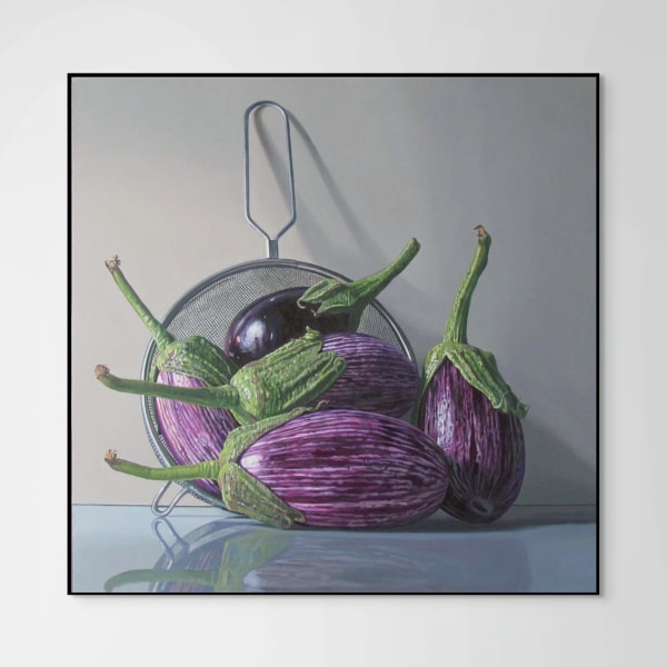 Tim O'Kane, Flame Eggplants & Sieve, 2013