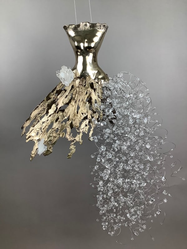 Estella Fransbergen "High Polish Bronze Torso with Bronze Bark: Suspended Collection - One-Sided Style", 2025