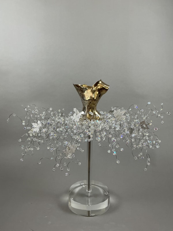 Estella Fransbergen, "High Polish Bronze One Shoulder Torso w/ Silver-Rubbed Leaves", 2025