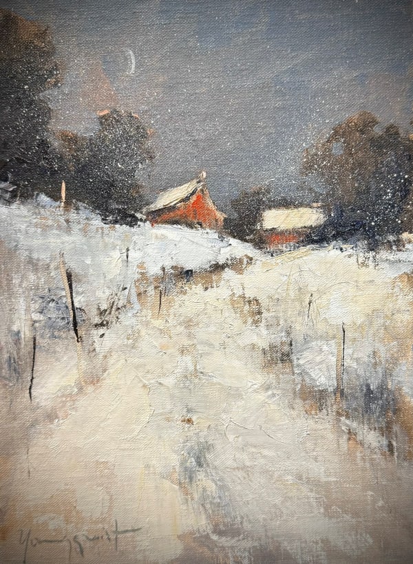 Romona Youngquist, "Snowy Moonrise", 2024