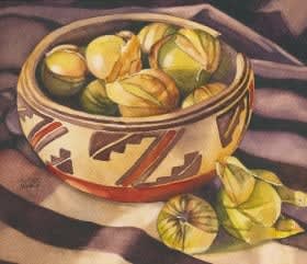Kathrine Lemke Waste, "Zia Bowl with Tomatillos", 2023
