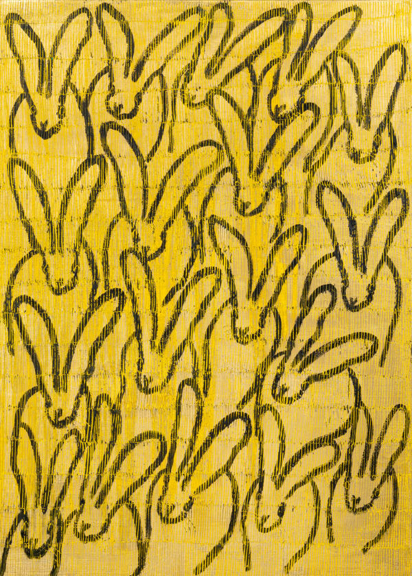 Hunt Slonem "Yellow Scored Hutch Jackie O", 2024