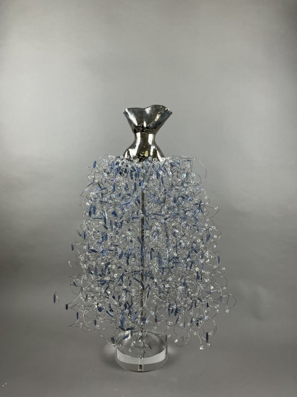 Estella Fransbergen, "White Gold Overglaze Torso w/ Kyanite", 2025