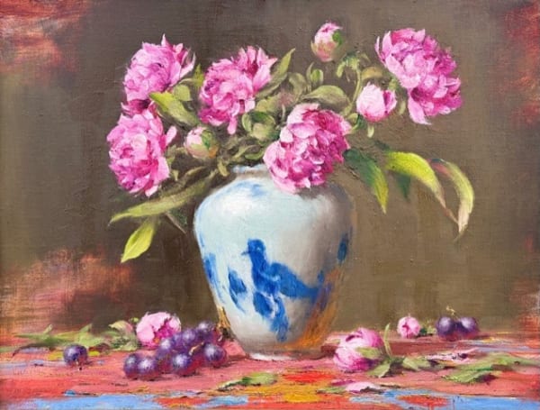 Robert Johnson, "Peonies & Grapes", 2025