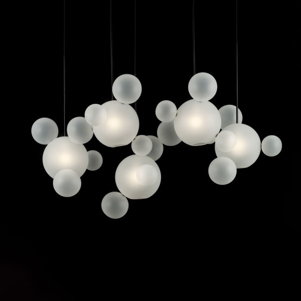 Giopato & Coombes, Bolle Frosted Zigzag Chandelier 24 Bubbles