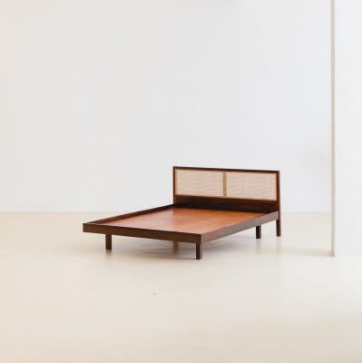 Unknown Artist, Bed with Cane Headboard, 1960s