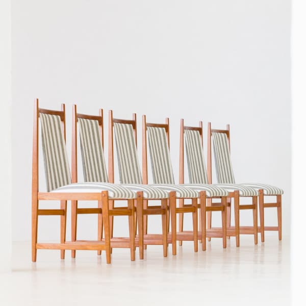 Celina Decorações, Striped Dining Chair (6 chairs), 1960s