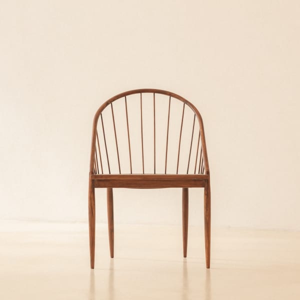 Joaquim Tenreiro Curved Armchair with stick back, 1961-1962