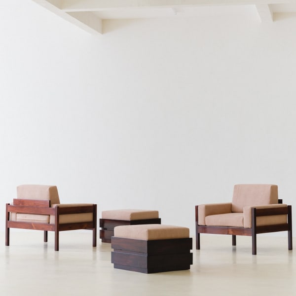 Celina Decorações, Armchairs with Storage Ottomans (pair), 1960s