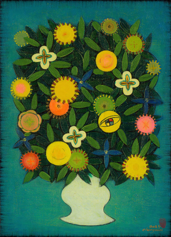 Chen Chengwei 陳承衞, 生命之花 – 藍, 2024